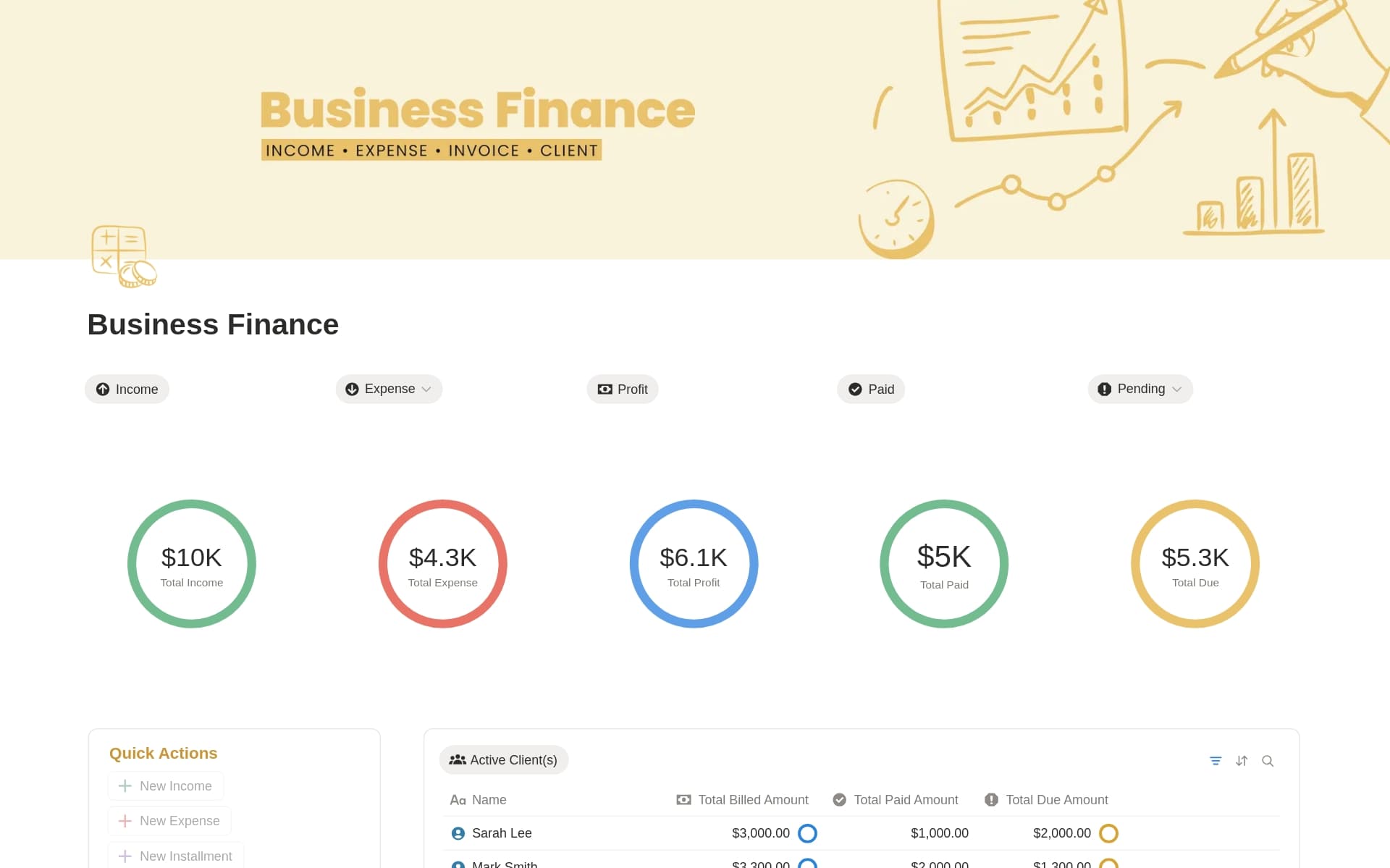 Business Finance - template preview