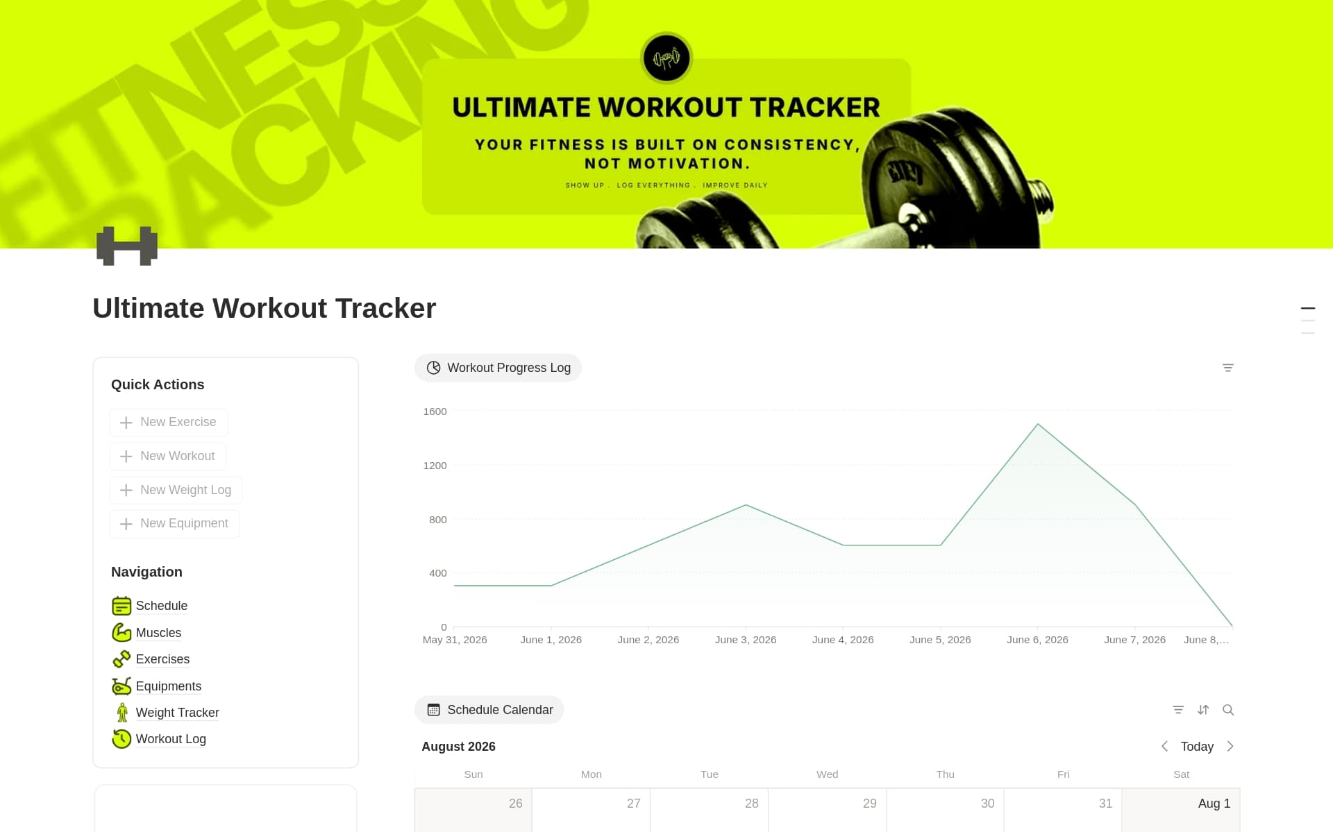 Workout Tracker - Log, Plan and Track Fitness — template preview