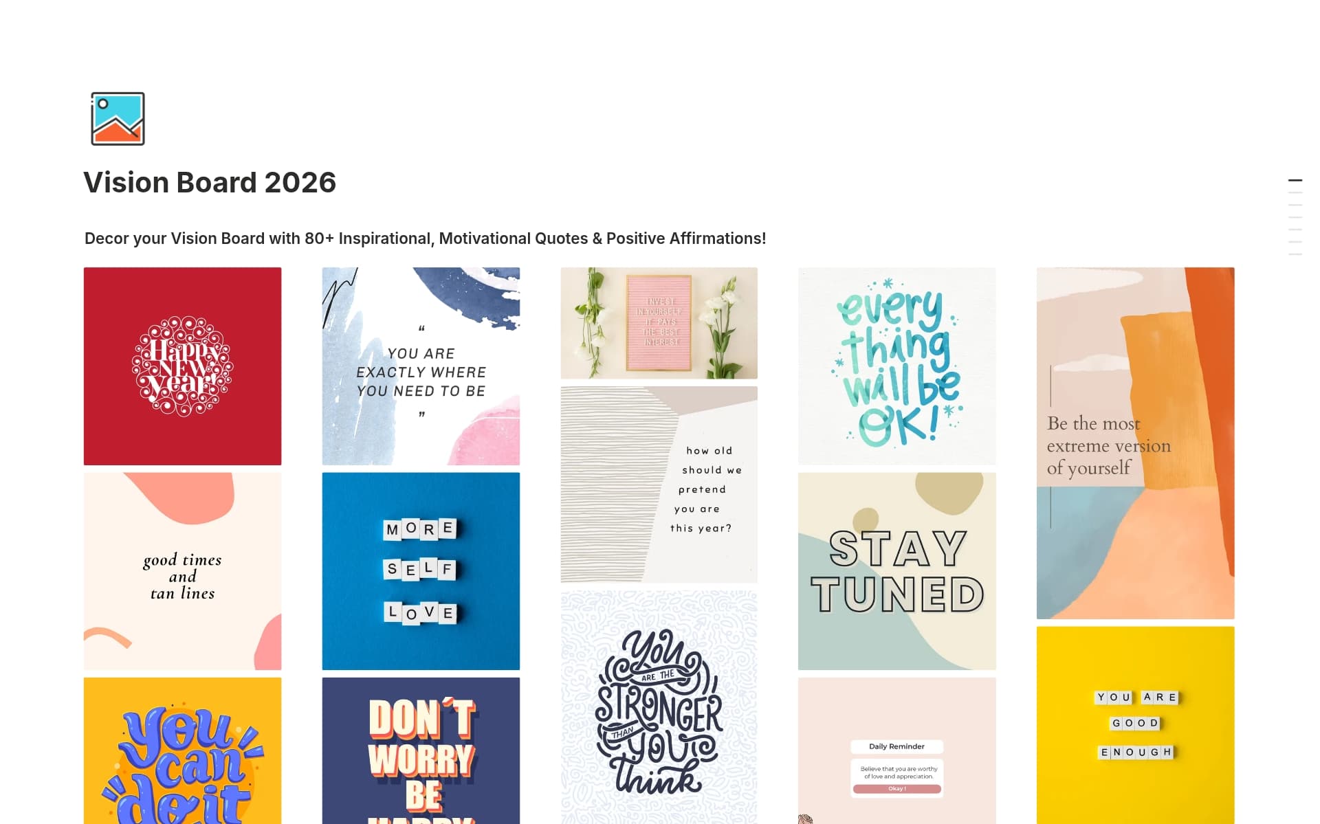 Vision Board - Happy New Year 2026! - template preview