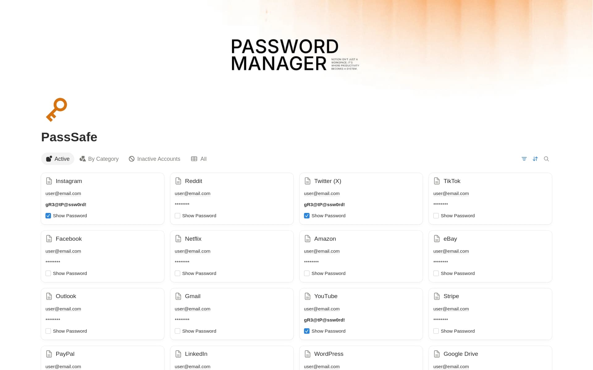 PassSafe - Password Manager! - template preview