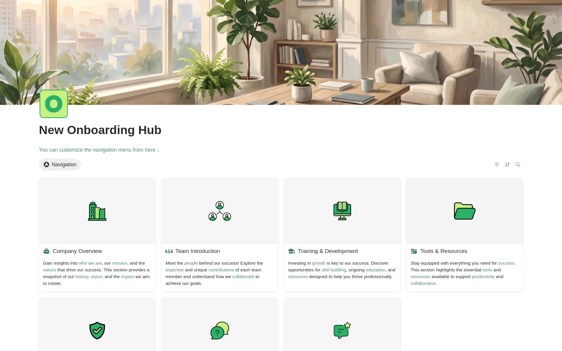 New Employee Onboarding — template preview