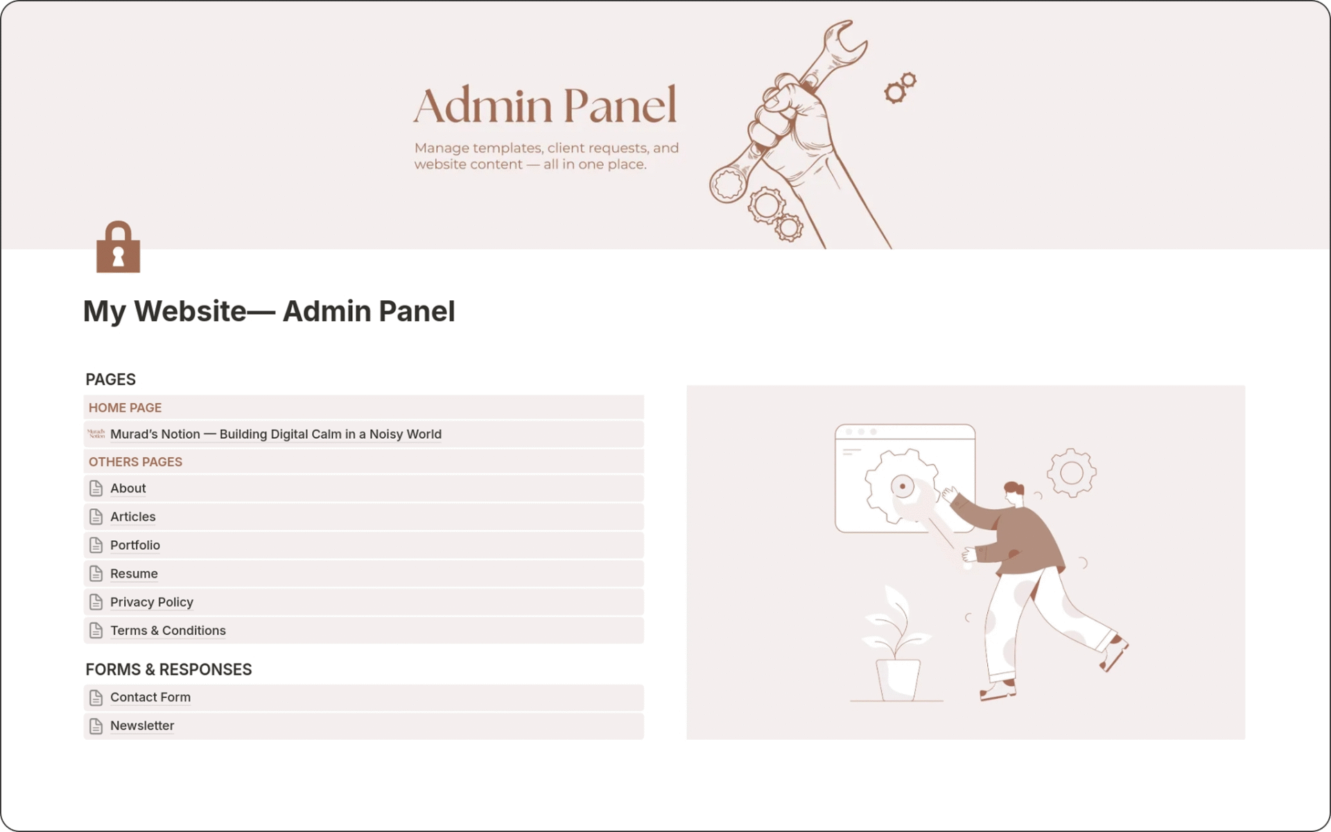 Image of Multipage Professional Website Notion Template – Effortless, Stunning Site Design Without Code