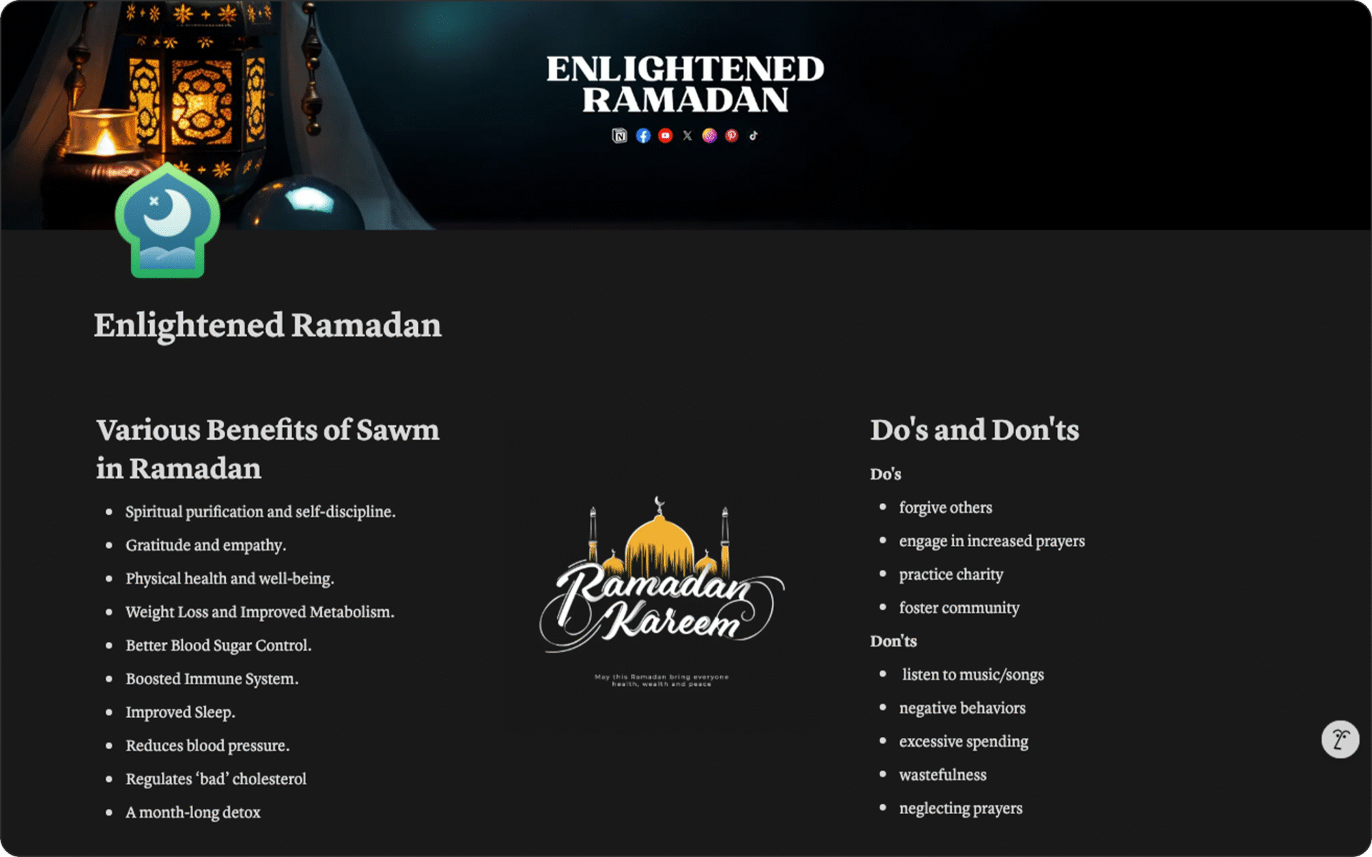 Image of Ramadan Planner Free Notion Template to track fasting, prayers, Quran reading, and goals. Stay organized and consistent in your ibadah.
