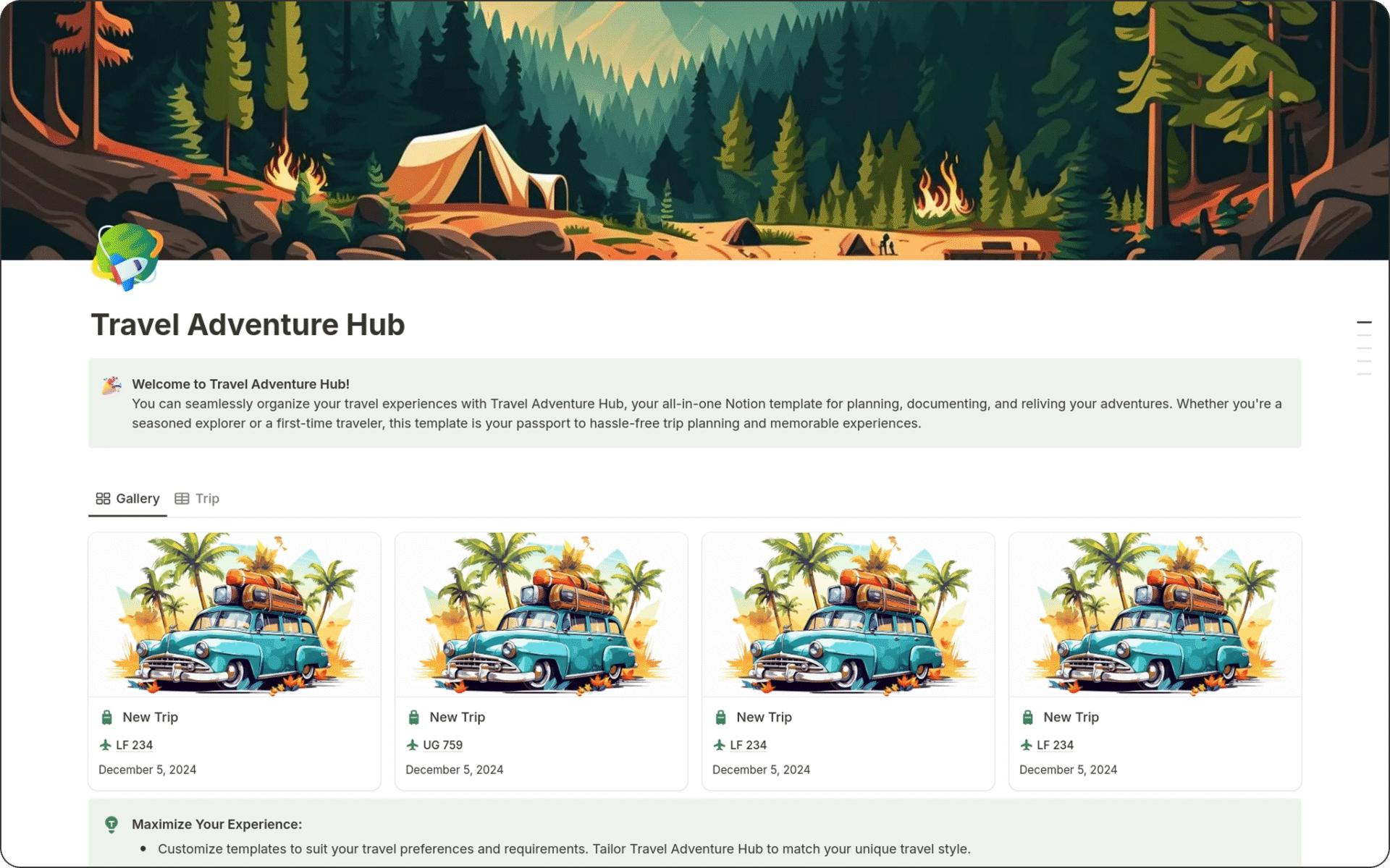 Travel smarter with the all-in-one Travel Planner Notion Template — your ultimate trip organizer for planning, packing, and budgeting with ease.