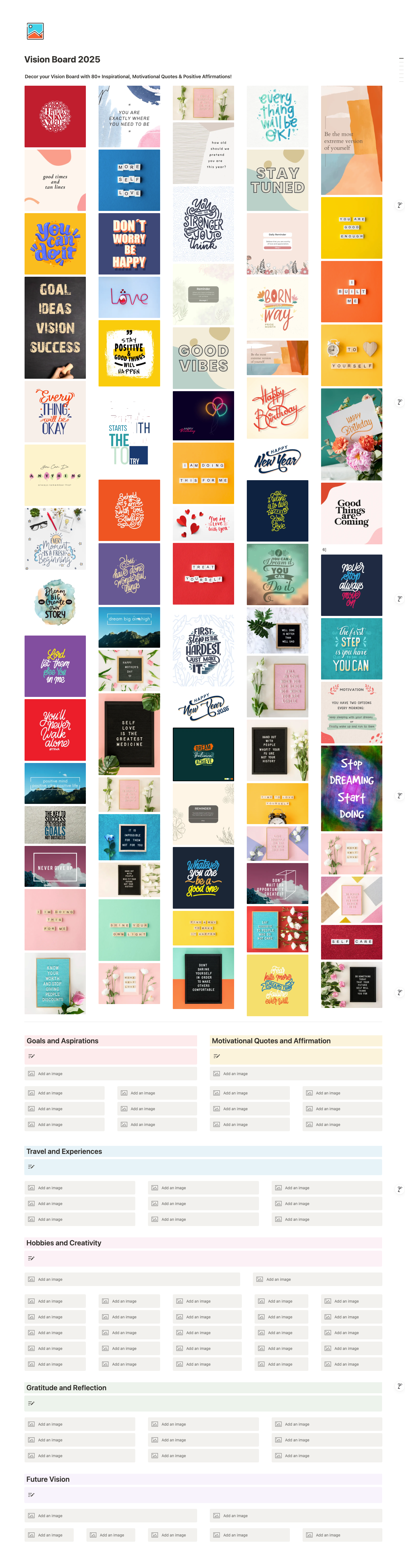 Image of Vision Board Free Notion Template